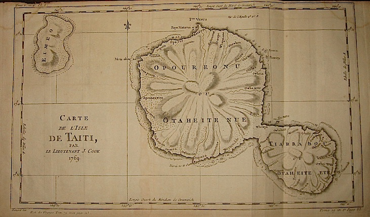 Bellin Jacques-Nicolas (1703-1772) Carte de l'Isle de Taiti... 1769 Parigi